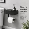 Toilet Paper Holder with Shelf & Storage - Wall Mount,