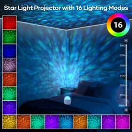 Fokky Night Lights, Sensory Lights with Remote Control,16 Colors+7 Brightness Galaxy Projector, Light Projector with 4 Dynamic Light Transitions for Party & Kids Bedroom