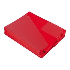 Pendaflex 13541 End Tab Vinyl Outguides w/Center Tab Printed Out, Letter Size, Red, 50/box