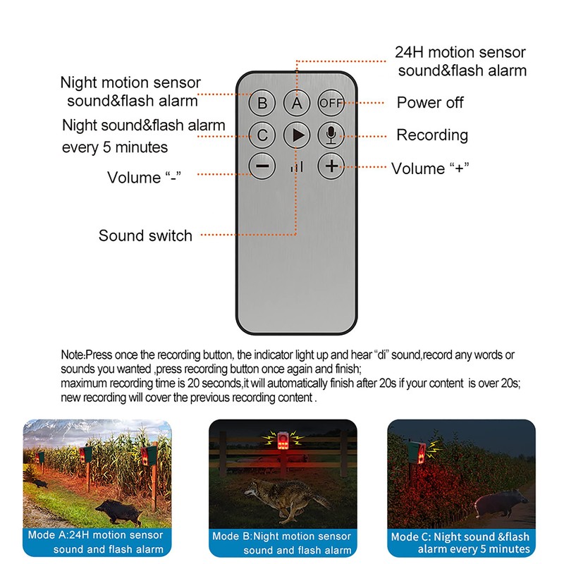 Comboss Solar Motion Sensor Sound Alarm for Outdoor- Adjustable Volume