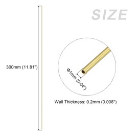 METALLIXITY Brass Tubes 1mm OD x 0.2mm Wall Thickness x 300mm Length 5pcs Straight Tube for Home Furnishing Machinery DIY Handicrafts