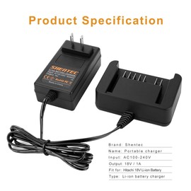 Shentec 18V Li-ion Battery Charger Compatible with Hitachi 18V 339782 BSL1830C BSL1815X BSL1815S BSL1830 330139 330557 Li-ion Slide Style Battery