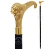 Humaira Nautical Solid Brass Lion Head Handle Wooden Walking Stick