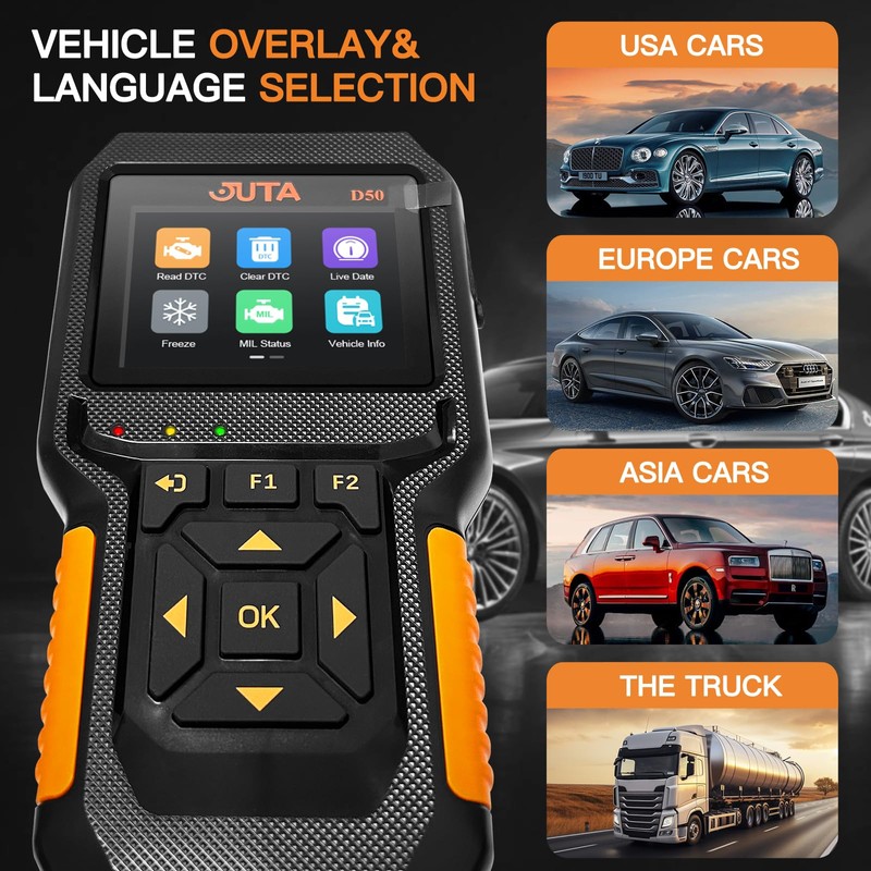 JUTA D50 OBD2 Scanner Car and Truck Code Reader Heavy