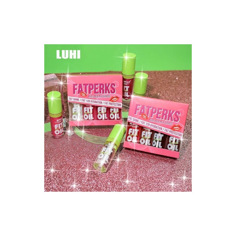 LUHI 4 Colors Esmalte de labios con aceite de ,