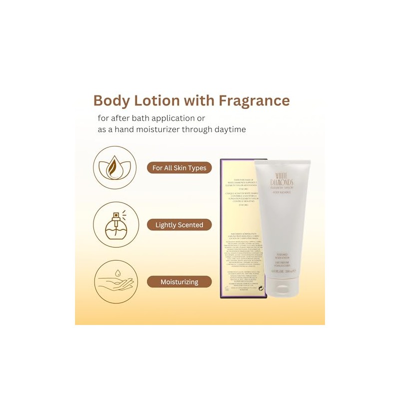 White Diamonds Elizabeth Taylor Perfumed Body Lotion, 6.8-Ounce