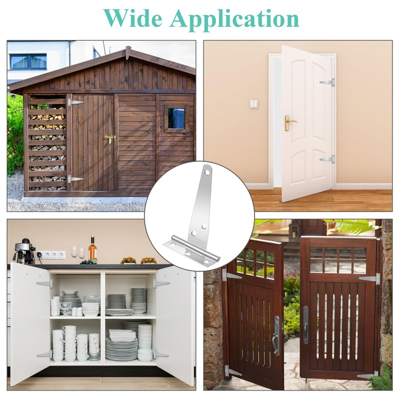 Shed Door Hinges, 6 Pack Heavy Duty T Strap Hinge