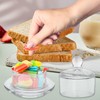 LOPYXBR 4 PCS Clear Glass Butter Dish with Lid Mini