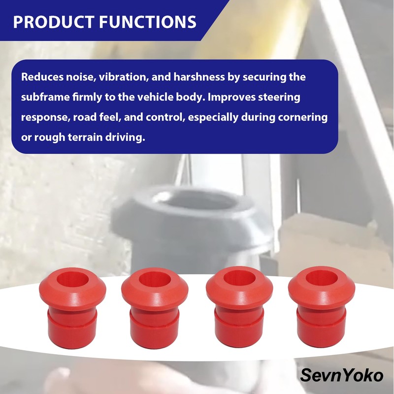 4Pcs Front & Rear Subframe Bushing Kit Compatible with Nissan