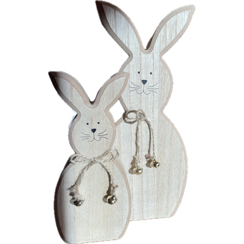 khevga khevga Decorative Easter Bunny Wooden Set of 2