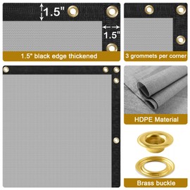 Coonoble Fence Privacy Screen Outdoor 5' x 108' Gray Heavy Duty Mesh Shade Net Cover with Grommets, Privacy Screens Fencing for Patio Backyard Garden