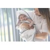 Babydam CozyToze Hooded Bath Towel, 100% Organic Bamboo, Grey/White, Pack