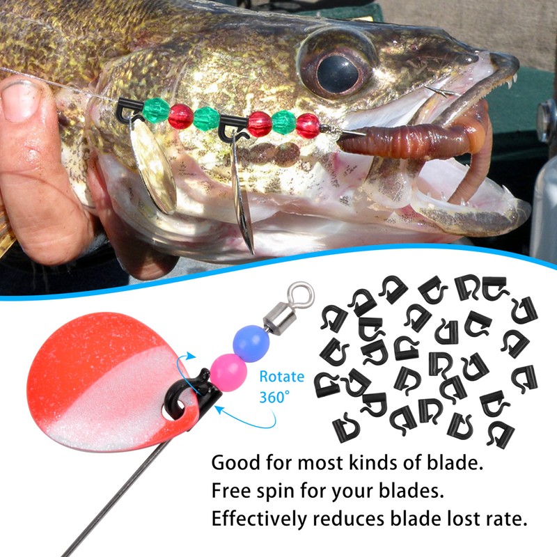 200pcs Quick Change Spinner Clevis Easy Spin Fishing Clevis Plastic