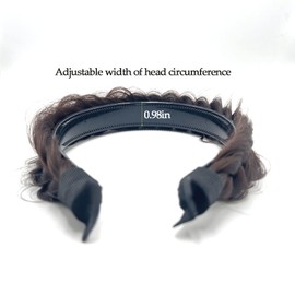 STHEJFB - Diadema ancha trenzada para el cabello, accesorios de moda, banda elástica antideslizante para mujeres y niñas (café rojizo)