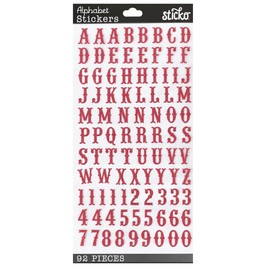 92 Hot Pink Glitter Alphabet Stickers