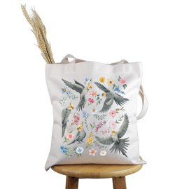 PWHAOO Cockatiel Lover Gift Cockatiel Design Tote Bag Cockatiel Owner Handbag Cockatiel Mom Mama Gift Bird Watching Gift (Cockatiel Design T C)