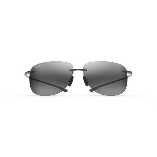 Maui Jim Men's and Women's Hikina Polarized Rimless Sunglasses, Grey Matte/Neutral Grey, Large
