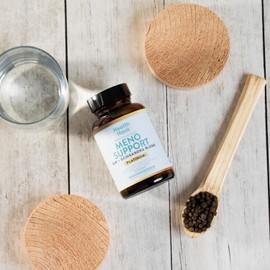 Health Hack Meno Support Platinum | Suplemento Contra Síntomas de Menopausia | Incluye DIM, Black Cohosh, Calcio, Hierro Vitaminas D3/B12 | Equilibrio Hormonal | Fórmula premium con CoQ10 | Natural