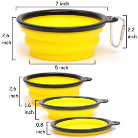 2 Pack Dog Bowl Pet Collapsible Bowls with Clasp Puppy Travel Bowl Portable Cats Water Food Dish for Walking Parking Outdoors Traveling