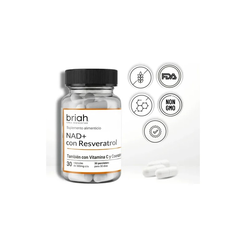 Nad+ Briah 400 Mg Con Resveratrol Energía Y Enfoque 30