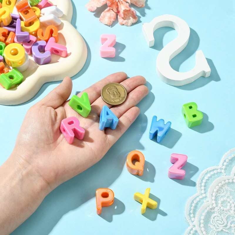 LiQunSweet 52 pcs 26 Styles UV Plating Letter A-Z Acrylic