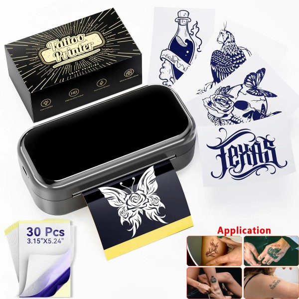 ITARI TP31 Bluetooth Tattoo Template Printer, Thermal Machine With 30pcs