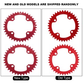 Bike Chain Ring Single Chainring 32T 34T 36T 38T 104 BCD Bike Narrow Wide Chainrings for Bicycle Road Bike Mountain Bike BMX MTB Fixie Track Fixed(38T-Red)