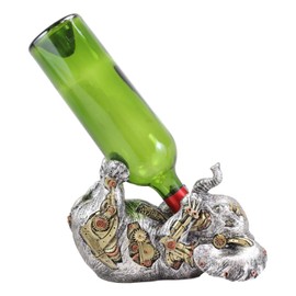Ebros Steampunk Industrial Victorian Sci Fi Cyborg Robotic Elephant Wine Bottle Holder Figurine 9" Long with Painted Gearwork Clockwork and Mechanical Parts Party Hosting Accessory Elephants
