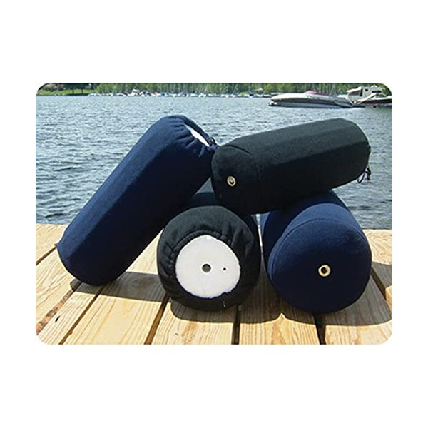 Taylor Made Products 9036 Fleece Boat Fender Cover for Center Rope Tube Style Fenders (10" x 26", Navy Blue)