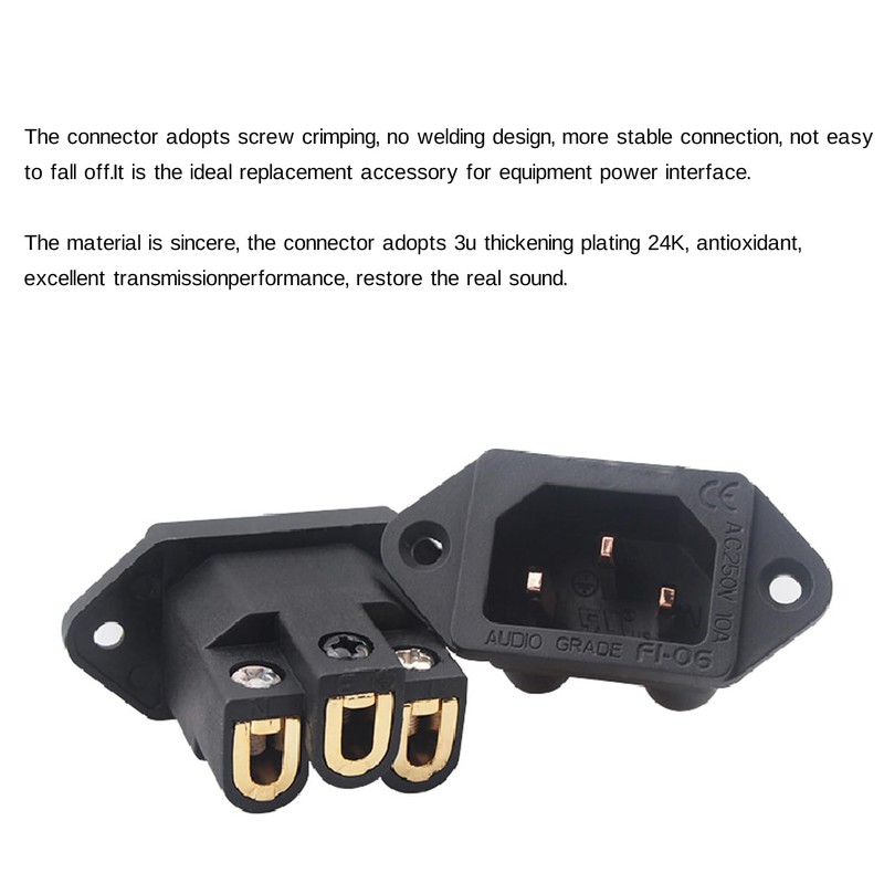 Dufray HiFi Power Inlet IEC C14 Panel Mount AC 250V