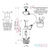 YOSSEE Universal Toilet Flush 3/6 L with Double Handle, Toilet
