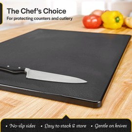 Thirteen Chefs Black Plastic Cutting Board - 18 x 12 x .5 Inch Large, Durable HDPE and NSF Stamped for Commercial Food Service Kitchens