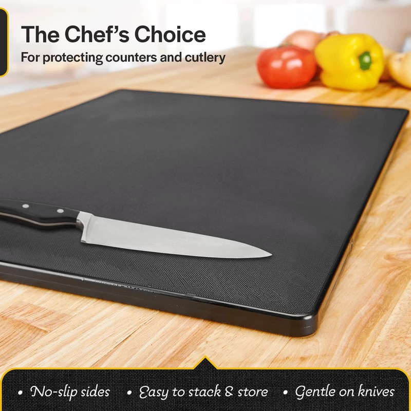 Thirteen Chefs Black Plastic Cutting Board - 18 x 12