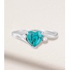DOLIOX Genuine Turquoise Heart Rings for Women 925 Sterling Silver