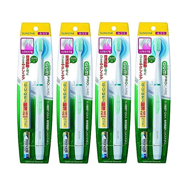 GUM (Gum) Periodontal Pro Care Sonic Vibration Assisted Toothbrush GS-03 Hug Care Hair x 4 Pieces