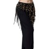 Women Belly Dance Hip Scarf, Sequin Tassels Triangle Tribal Wrap