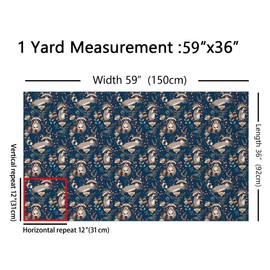 Cartoon Raccoon Fabric by The Yard Retro Flowers Jungle Plants Graffiti Fabric for Sewing Lovers Watercolor Cute Wild Animals Rustic Style Fabric for Room Decor and DIY Upholstery 1 Yard,36" Lx59 W