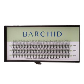 BARCHID Ultra Fine Eyelash Extensions, Thickness 0.004 inch (0.10 mm), C Curl Flares, For Self Use, 10 Bundles, 0.5 inch (14 mm), Pine Extracts