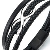 COOLSTEELANDBEYOND Infinity Love Infinity Number 8 Interwoven Three Strands Black