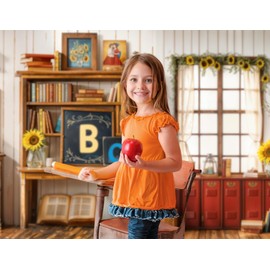 Kate Back to School Backdrop for Photography Vintage Campus Backdrops White Striped Wall with Red Lockers Decoration Background Photo Studio Props 10x8ft