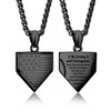 Black Home Plate Baseball Necklace for Men Engraved Bible Verse