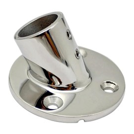 Heavy Dudy 316 Stainless Steel Boat Round Base,30°/45°/60°/90° Marine Yacht Hand Rail Fitting Rail Tube Stanchion Base Column Accessories -1Pack (Inner Diameter:1 inch, Option：60 Degree)
