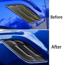 Keptrim for F-150 Raptor ABS Carbon Fiber Front Fender Air Outlet Vent Cover Trim for Ford F150 2015-2020, 2pcs