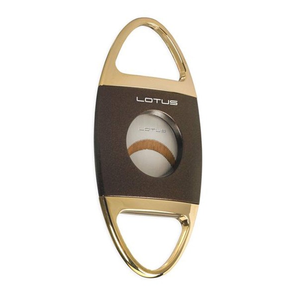 NEW LOTUS JAWS 60-RING GAUGE SERRATED BLADES CIGAR CUTTER - BROWN&GOLD