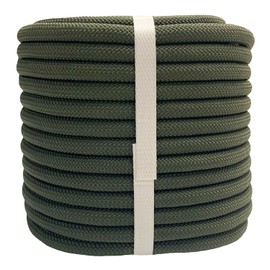 YUZENET Braided Polyester Arborist Rope (3/8 inch X 100 feet) High Strength Bull Rope for Tree Work Truck Securing Camping Swing, ArmyGreen
