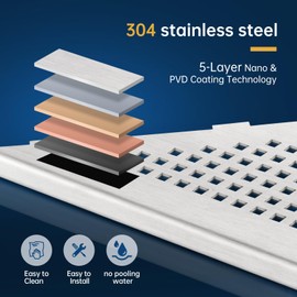 BLYLUND Corner Shower Shelves 10" 2 Pack, Recessed Corner Shelf Stainless Steel Bathroom Shelf Rack for Tiled Wall, No Drilling Needed