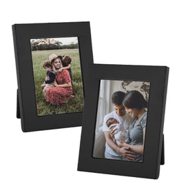 Ofidosel Set de 2 portaretratos Chicos metálicos para fotografías. Porta Retratos de Fotos 8.5 x 11 cm clásico y Elegante con Soporte para ángulo Vertical. Marco fotografico. Picture Frame (Negro)