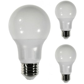 Diodesy- A19 LED Light Bulb 8W 800 Lumen E26 Medium Base 5000K Bright White for Bedroom Living Room Lamp Home Light Bulb 120V CRI80 230° Beam Angle Damp Rated White Finish Pack of 3