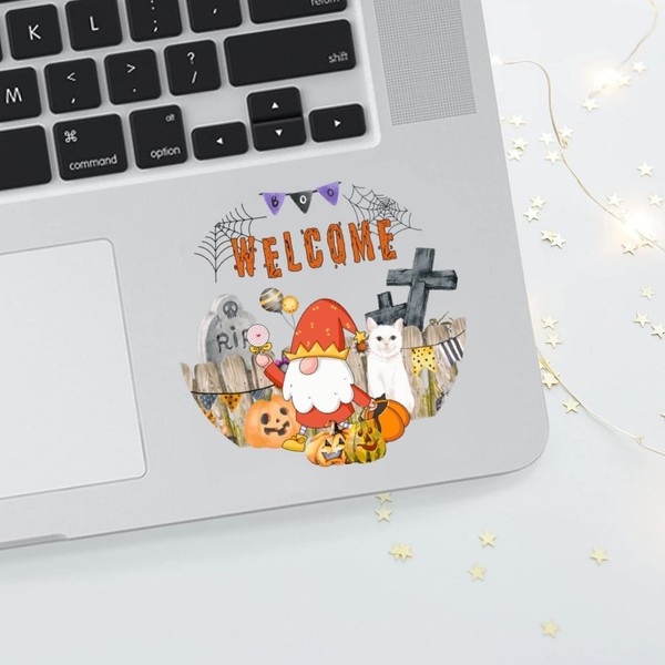 Halloween Gnomes Pumpkin Spider Web Stickers, Happy Halloween Vinly Decal