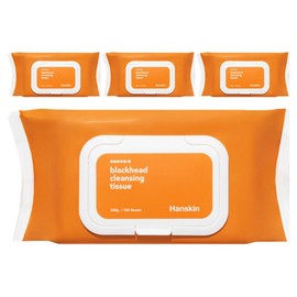 Hanskin blackhead cleansing tissue, 100 sheets, 4 pcs / 한스킨 블랙헤드 클렌징티슈, 100매입, 4개
